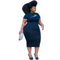 New dress with tight soild color and tight wrap around hips plus size fashion women dress dresses